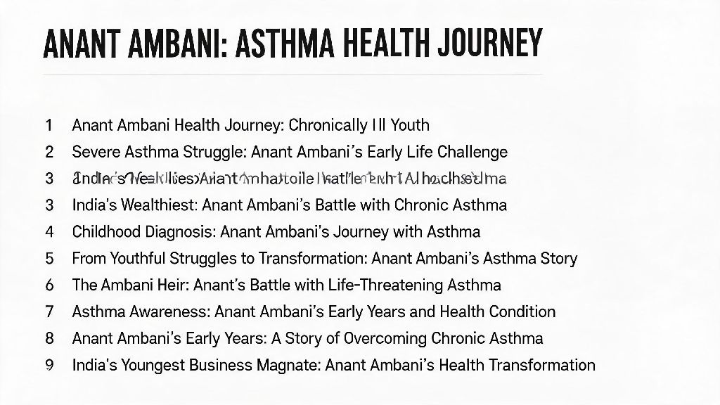 Guide: What Medical Condition Does Anant Ambani Have? Key Facts